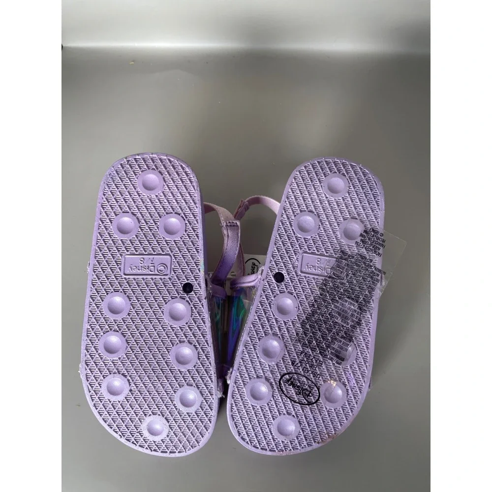 Disney Minnie Mouse Toddler Girls Purple Iridescent Slide Sandals Size 7/8 NEW